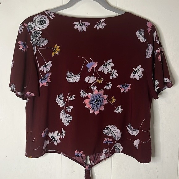 Mudd Floral Maroon‎ Croptop Size Large - Picture 4 of 6